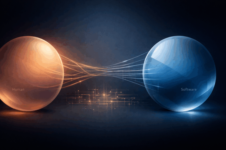 Human and software connection visualized