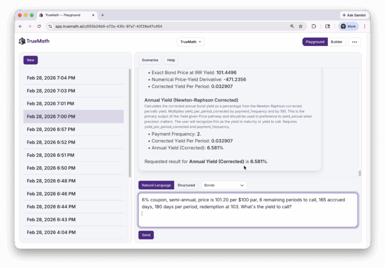 TrueMath and Bond Trading